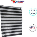 Black & White Stripes Tissue Paper 20 X 30 - (48 Pack)