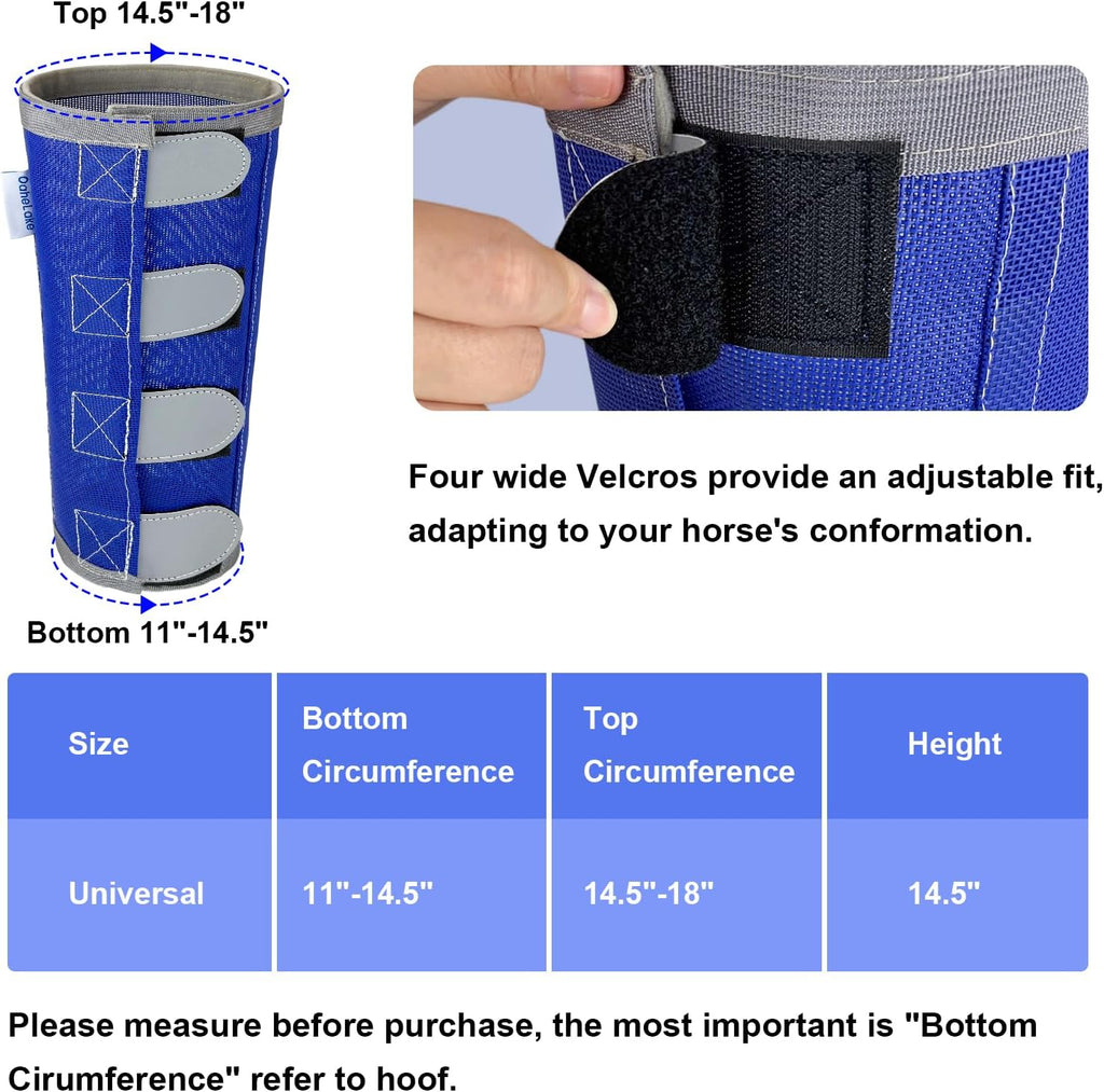 Reflective Horse Fly Boots Set of 4, Loose Fitting Leggings for Horses, Equine Fly Leg Wraps Socks for 4 Legs