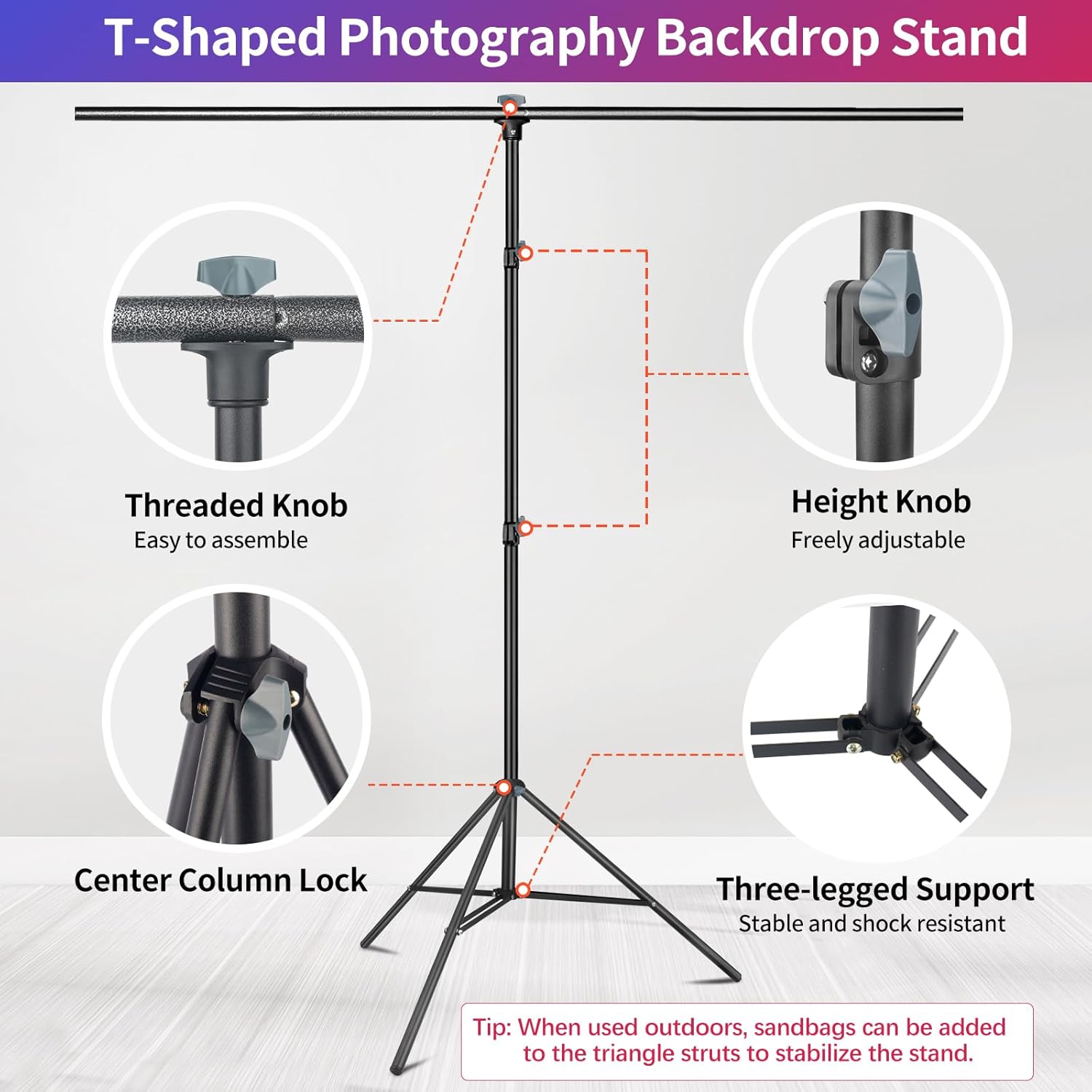 Green Screen Backdrop Stand Kit, 5x6.5FT Portable Greenscreen | Adjustable, carrying bag & 5 clamps, chromakey