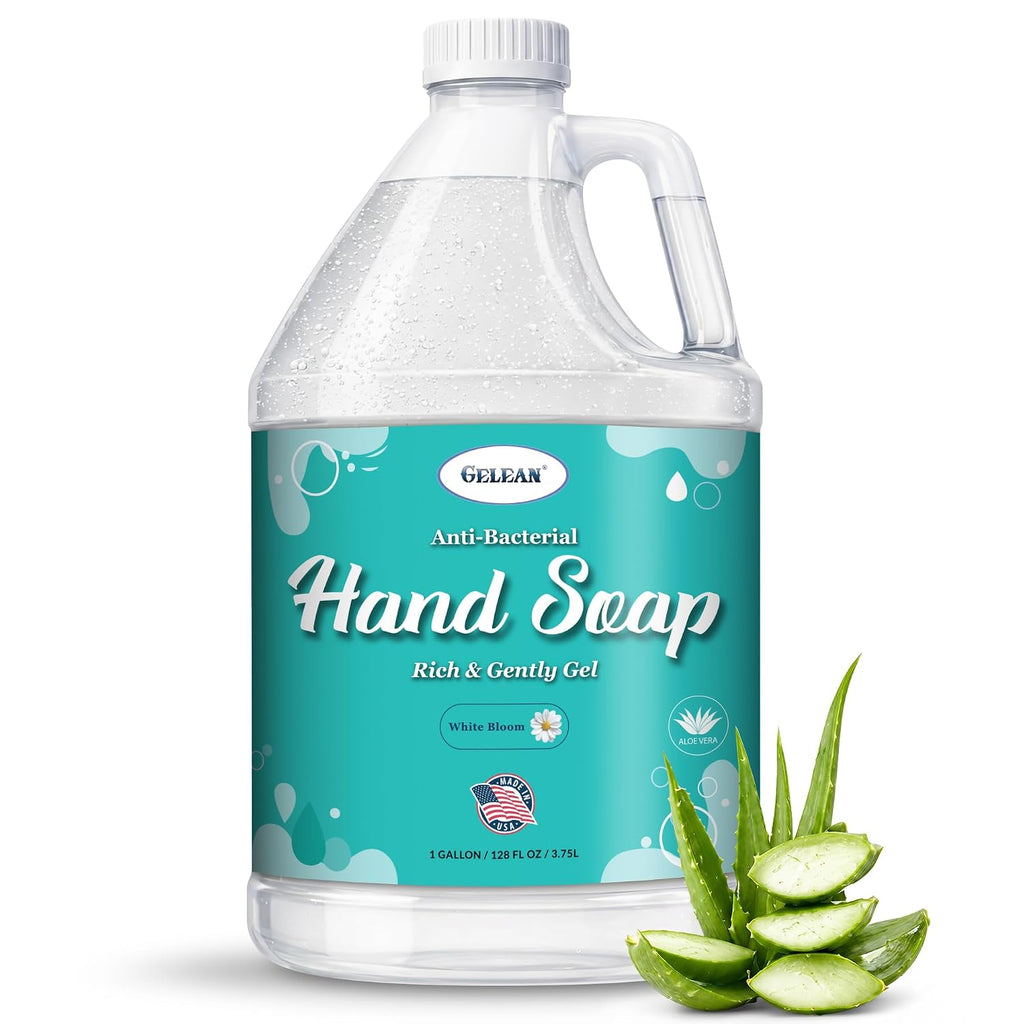 Liquid Gel Hand Soap - pH Balanced - Aloe Vera - White Tea Scent - Made in USA - Bulk liquid Refill Jug, 128 oz 1