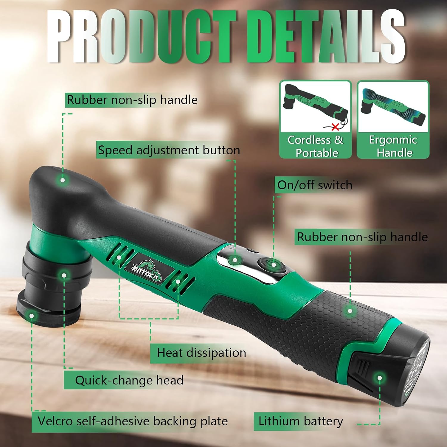S5 Cordless Mini Car Polisher Buffer Sander Rotary & Dual Action | Small Polishing Machine Orbital 1 Inch 3 Inch