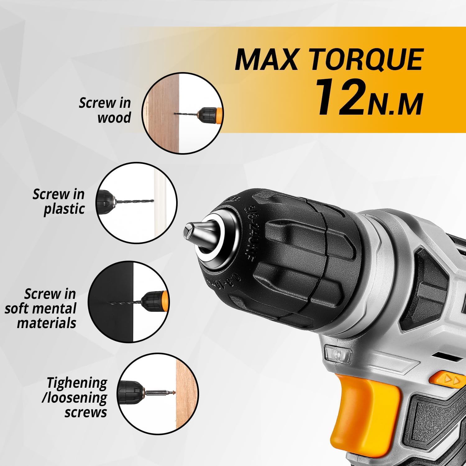 Tool Set：Tool Kit with 8V Cordless Drill,Tool Box with Drill,Hand Drill Set for Men & Women,Home Tool Kits for House