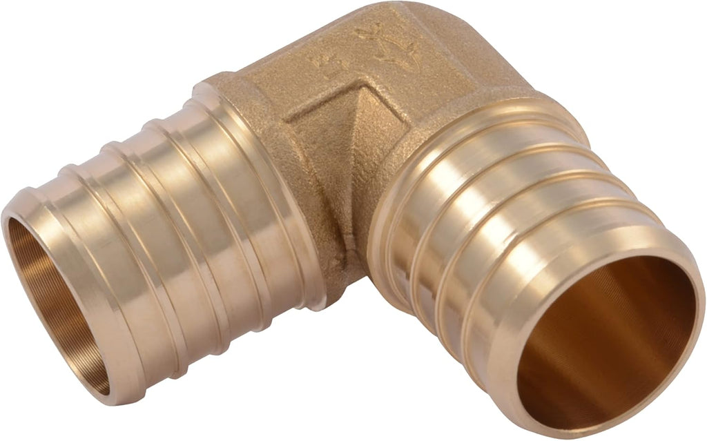 SharkBite 1 Inch Crimp 90 Degree Elbow, Brass Plumbing Fitting, PEX Pipe, PE-RT, UC260LFA