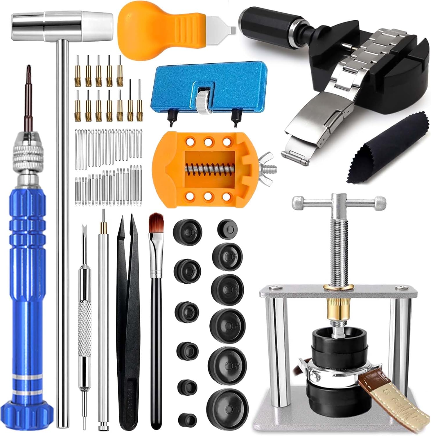 Watch Repair Kit, GLDCAPA Watch Press Tool Set, Watch Battery Replacement Tool Kit, Watch Link Removal Kit, Watch