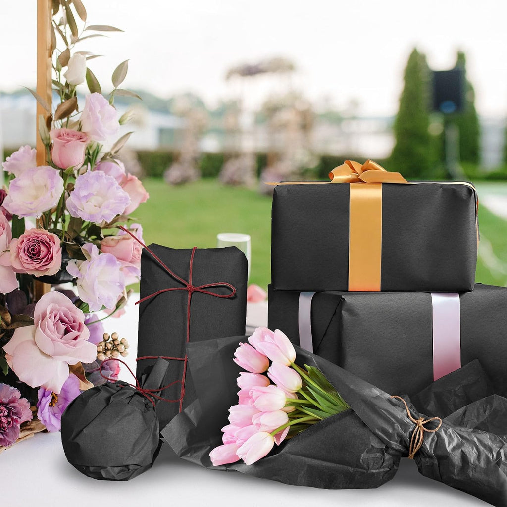 120 Sheets Black Tissue Paper for Gift Bag Wrapping,14 x 20 Inch