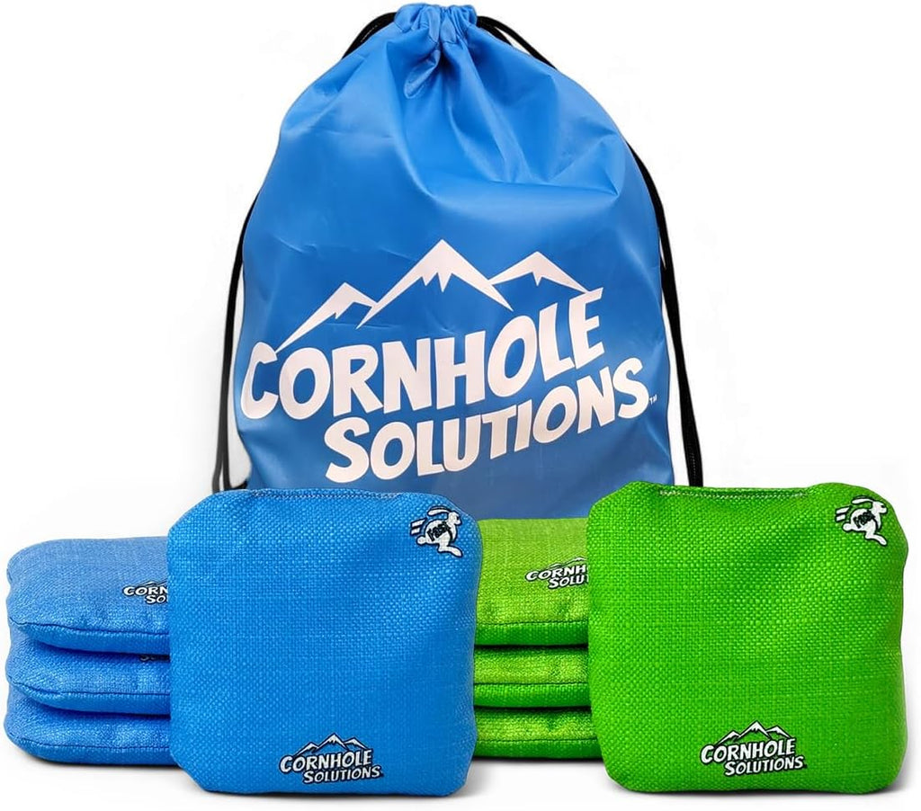 Cornhole Bags Set of 8 – Regulation Pro Style 6x6 – Resin Filled + Tote Bag