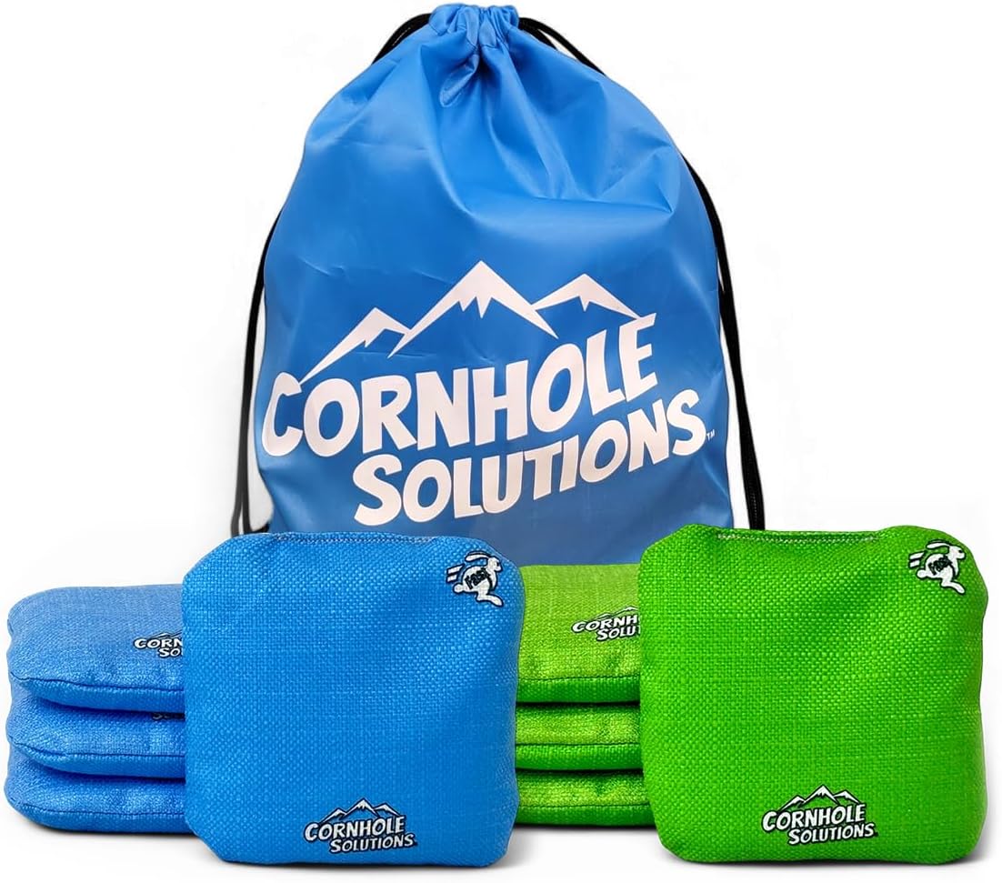 Cornhole Bags Set of 8 – Regulation Pro Style 6x6 – Resin Filled + Tote Bag