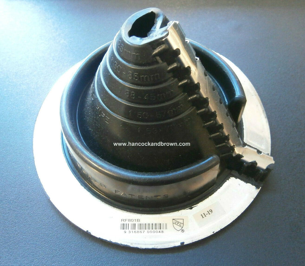RF801B (3/4" - 2-3/4") RETROFIT Black EPDM Flexible Pipe Flashing Roof Jack Pipe Boot
