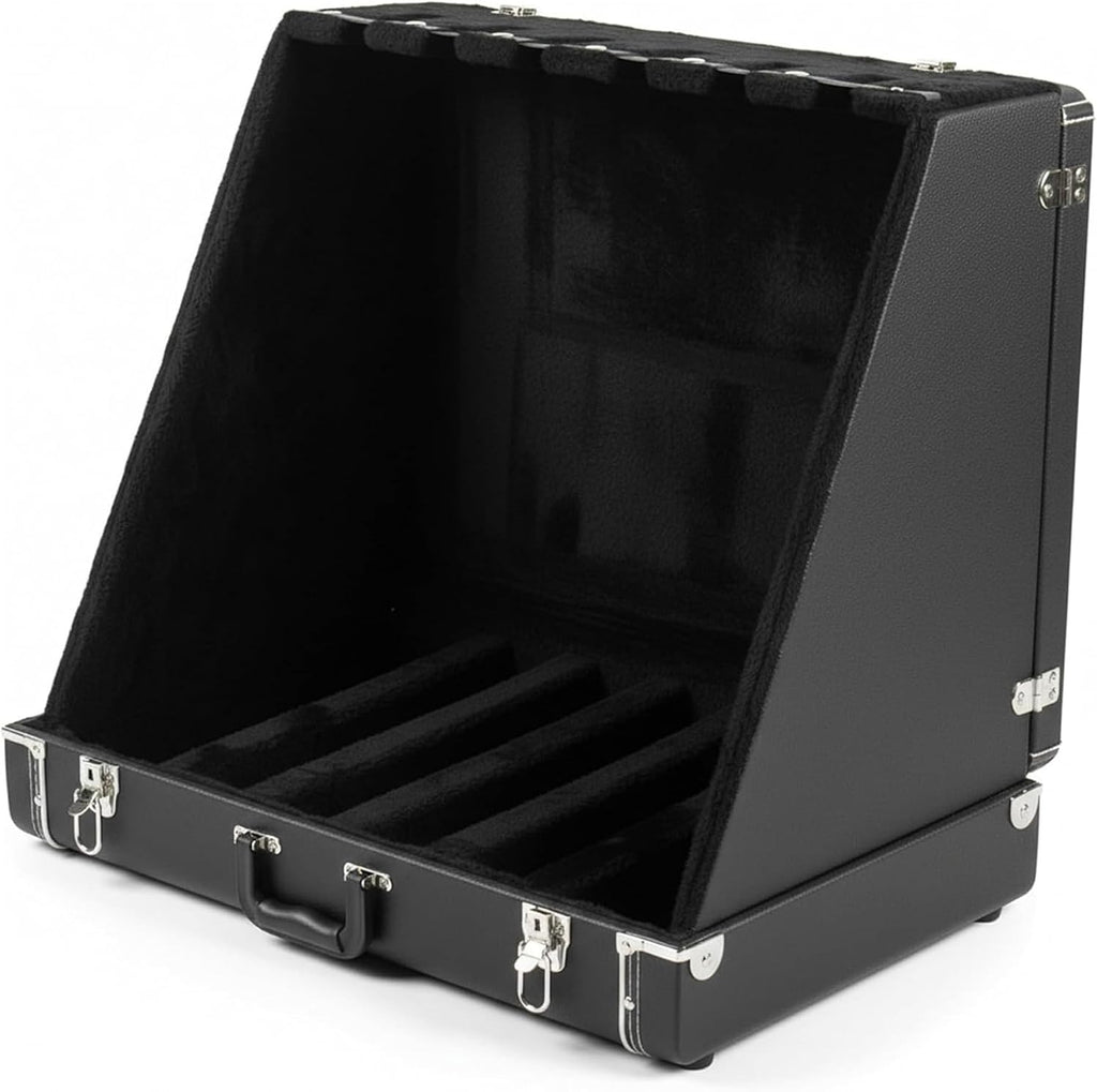 Multiple Guitar Stand Case for 6 Electric or 3 Acoustic Guitars, Hardwood Exterior, Plush Interior