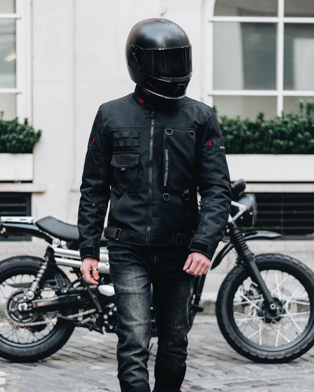 Motorcycle Riding Jacket for Men with CE Certified | CE Level 2 Armor, EVA Back Protector, Removable Liner