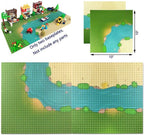 Grassland Rivers Pattern Baseplate 10" x 10" - Building Brick Base Plate Perfect Combination with Major Brands,for