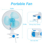 Portable Clip on Fan, 8.66" Desk Fan with Auto Shaking Function