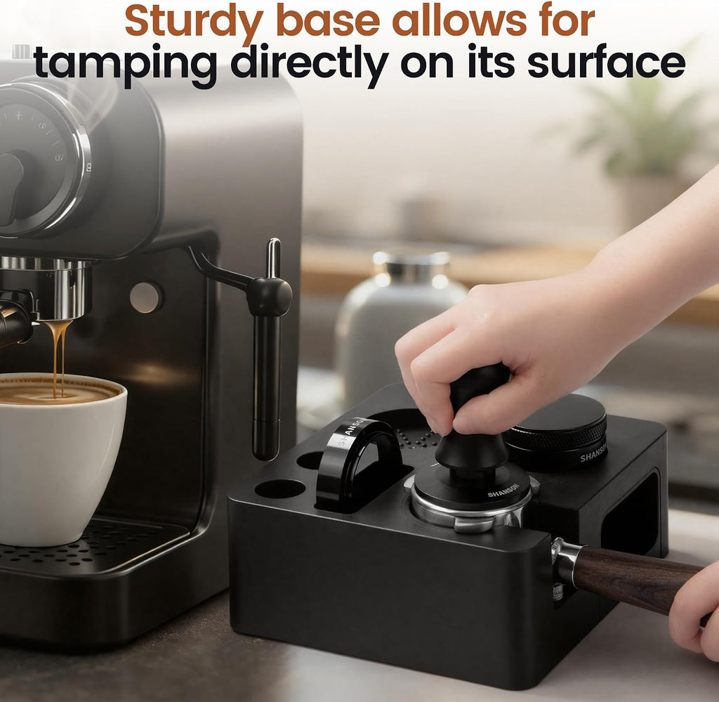 Espresso Accessories Kit with Station,54mm Compact Espresso Tamper Set,Espresso Tamper, Distributor, Bottomless