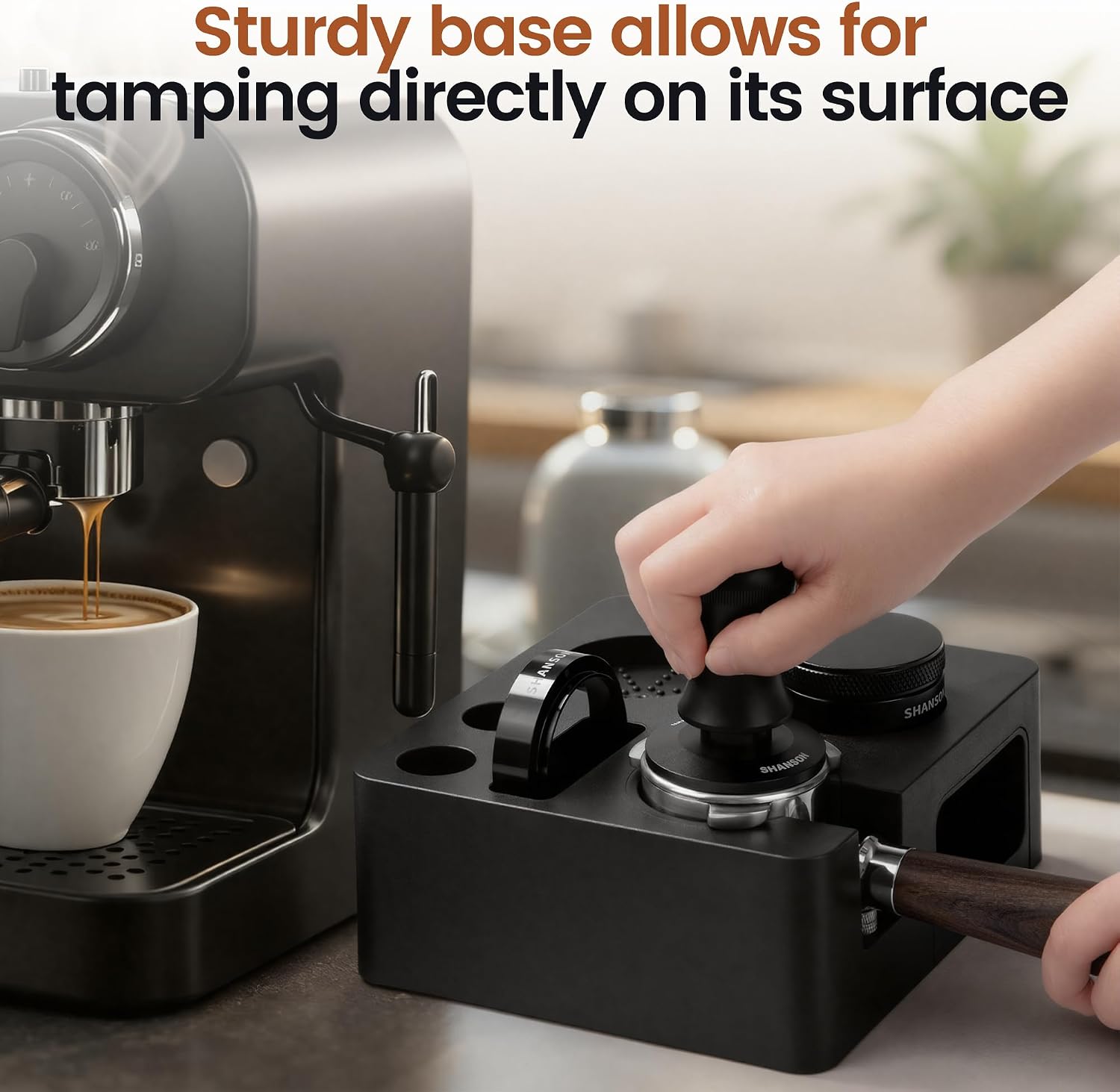 Espresso Accessories Kit with Station,54mm Compact Espresso Tamper Set,Espresso Tamper, Distributor, Bottomless