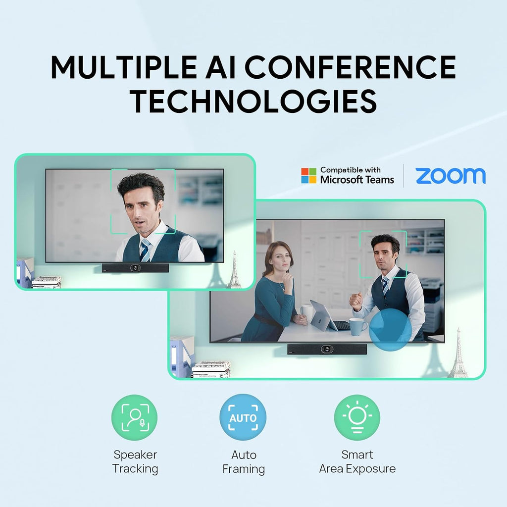 UVC40 E2 4K All-in-One USB Video Conference Camera, Teams & Zoom | 120° Wide-Angle Lens, Built-in 8 Microphone Array