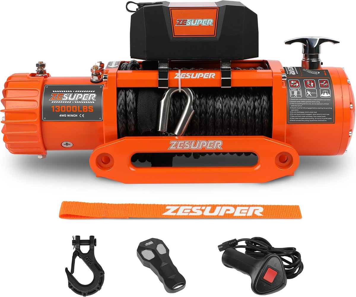 13000 lb Recovery Winch 12V IP68 Waterproof for Jeep Truck Trailer