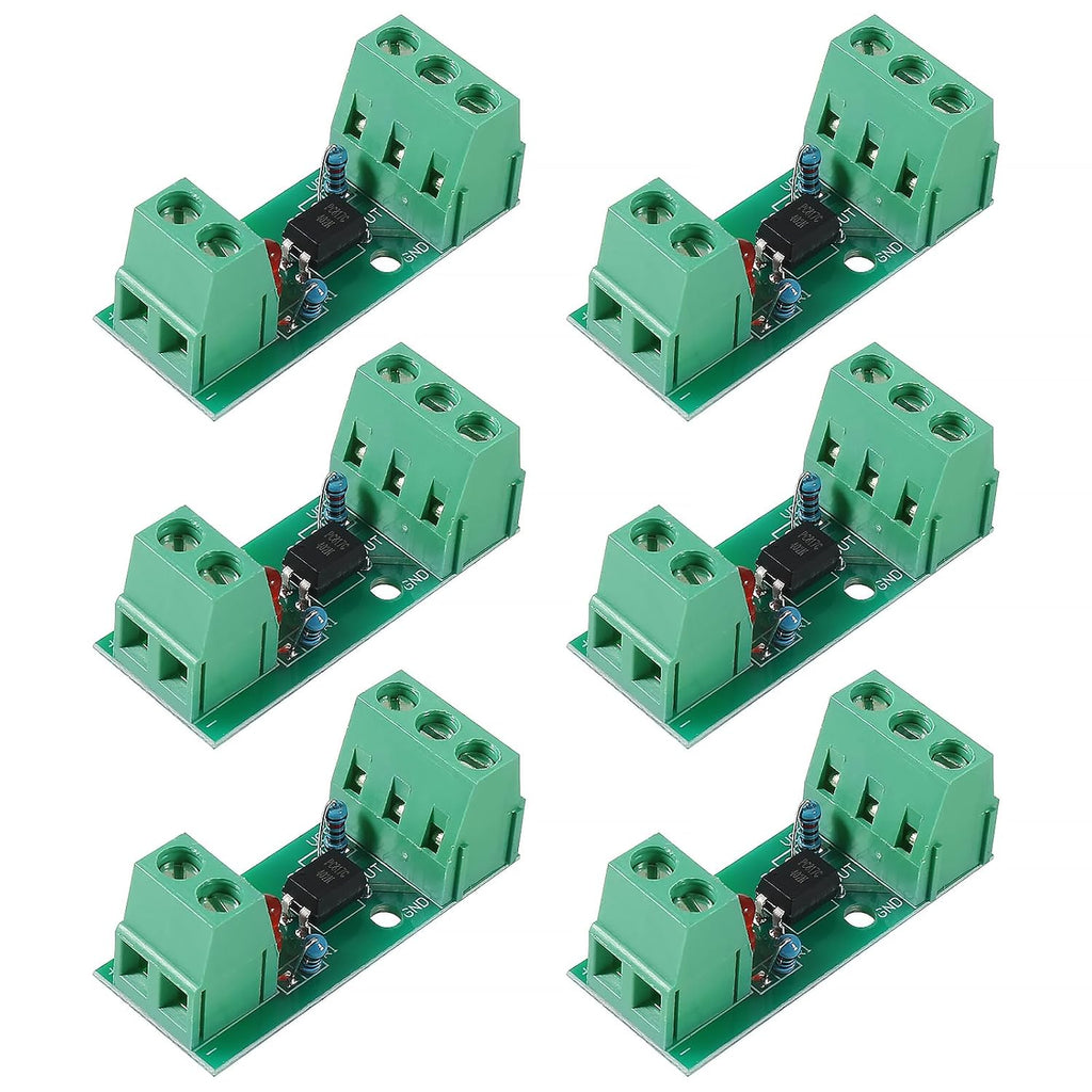 6pcs PC817 1 Channel Optocoupler Isolation Module 1CH Optocoupler PC817 3-5V 12V 24V Photoelectric Isolator PNP NPN Signal Converter Rail Holder PLC Drive Motor Board