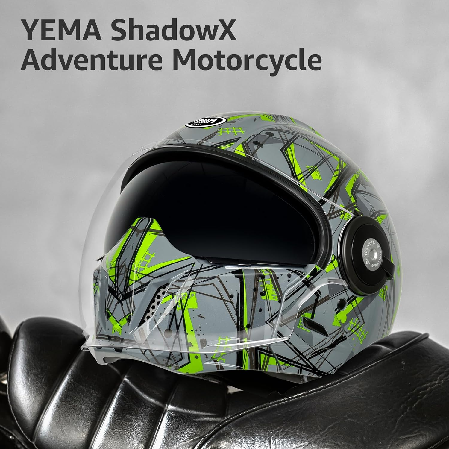 Convertible 3/4 Full Face Motorcycle Helmet DOT Approved - Dual Visor Motocross Off-Road Helmet for Adults, Modular