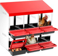 Two-Tier Chicken Nesting Box Red 6 Compartments