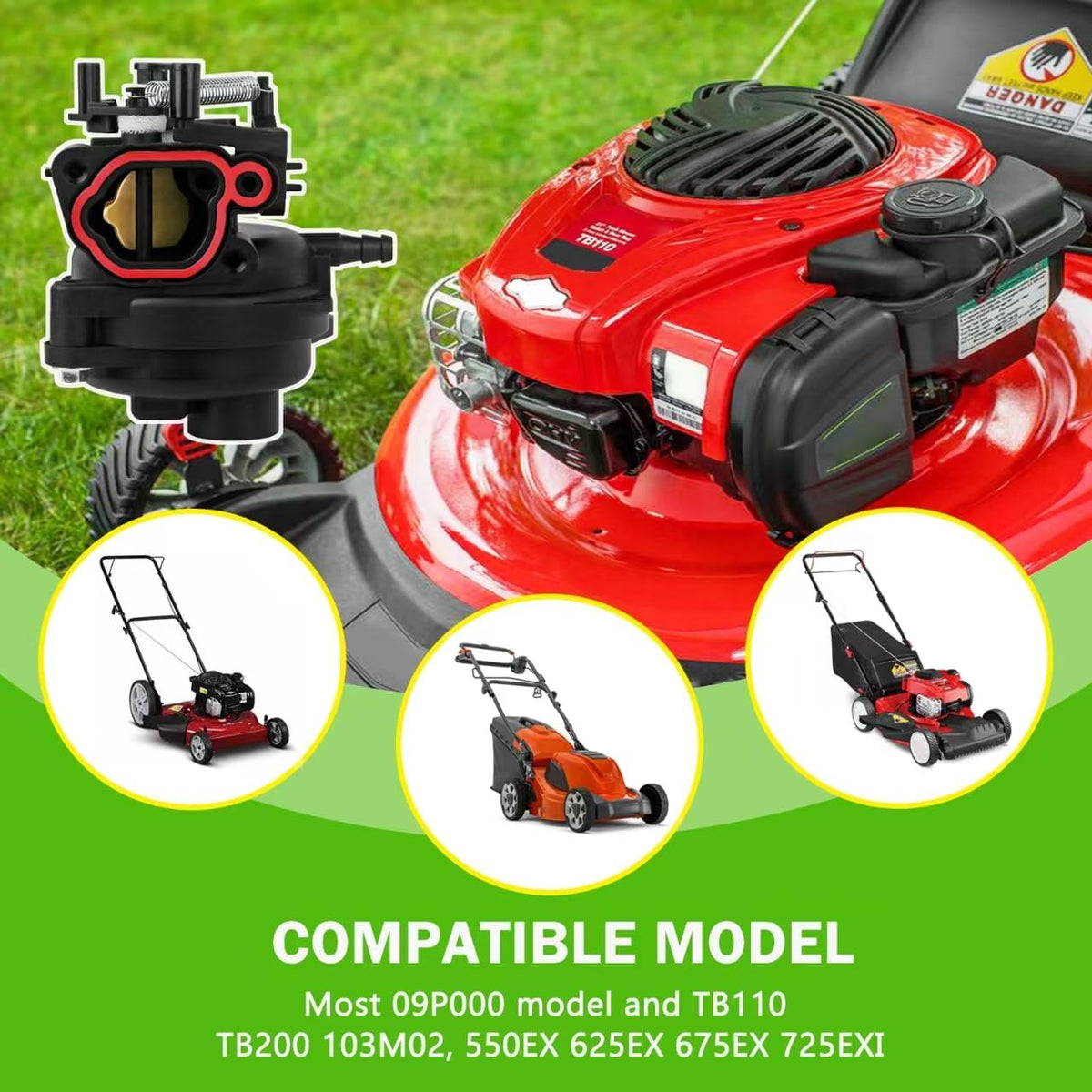 Rakiyada 799584 Carburetor Fits 6.75-7.25HP 163cc Lawn Mower Engine