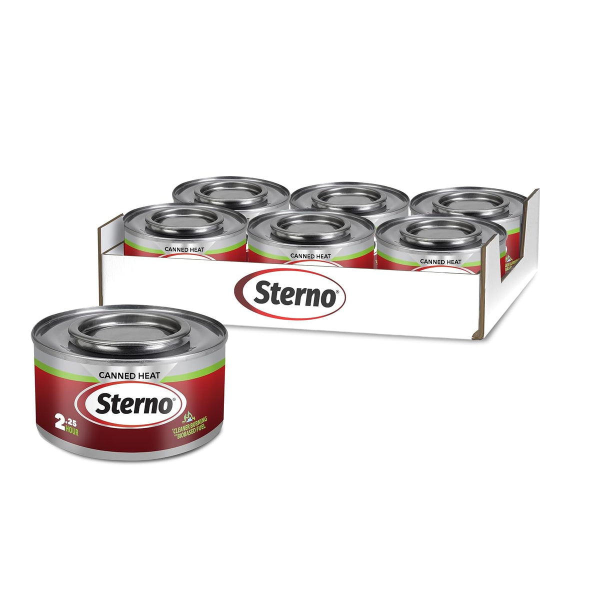 Canned Heat Ethanol Gel Fuel, 2.25-Hour Burn, 6 Pack