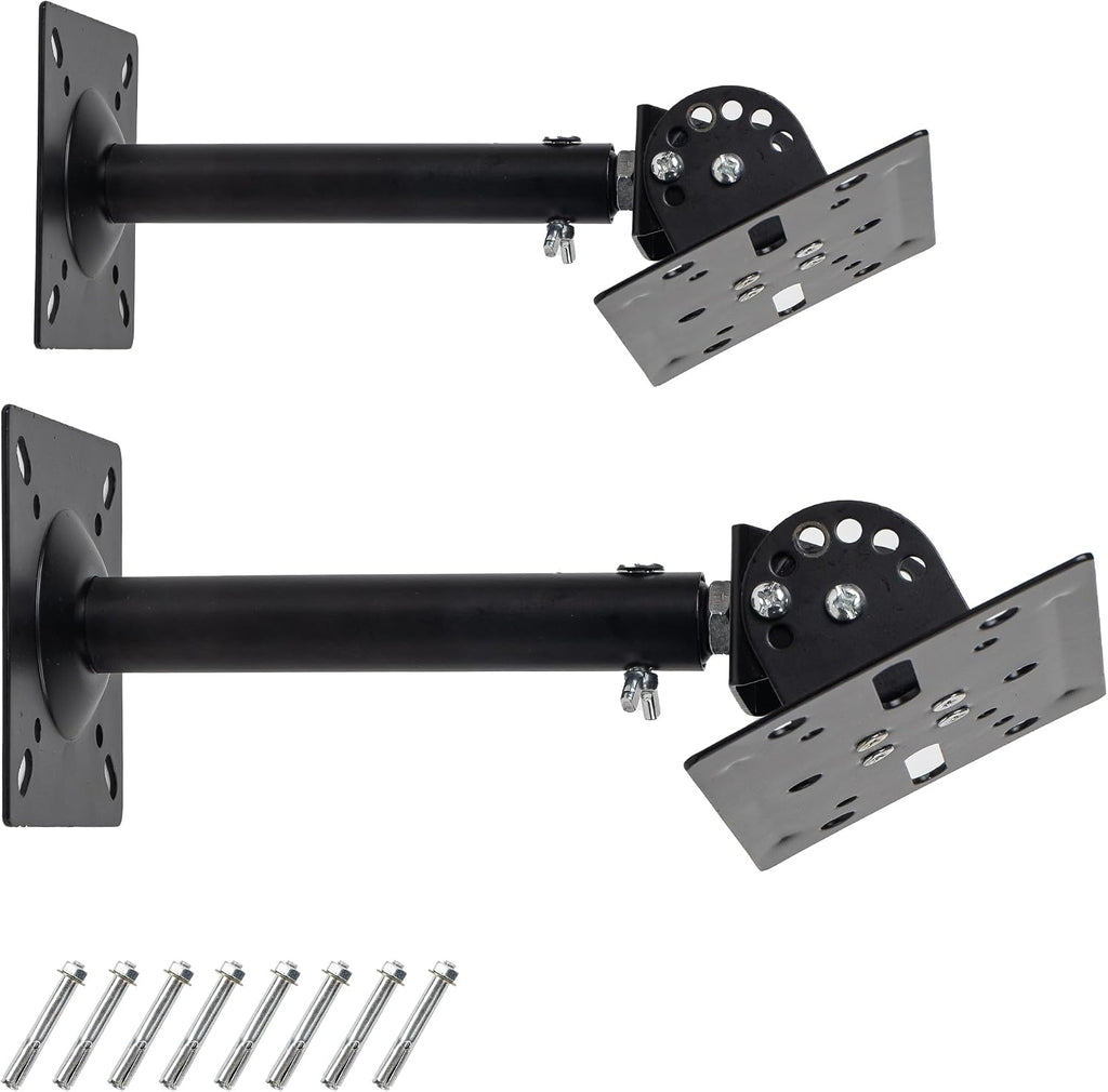 Universal Speaker Wall Ceiling Mounts, Heavy Duty Dual Black Bookshelf | Speaker Mounting Brackets, Support up to