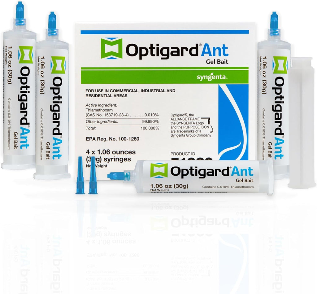 TRTD11568 - Optigard Ant Bait Gel Box - 4 Tubes w/ Plunger - 30g each tube, White