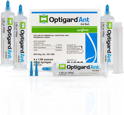 TRTD11568 - Optigard Ant Bait Gel Box - 4 Tubes w/ Plunger - 30g each tube, White