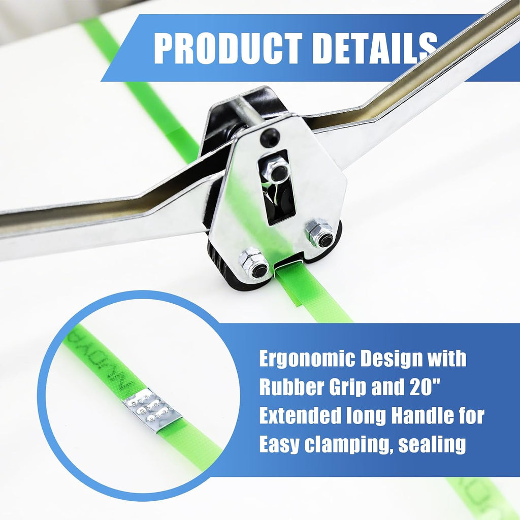 Heavy Duty Banding Strapping Sealer & Crimper for 1/2" Width Polyester Polyproplyn Poly Plastic Strap Manual Tool