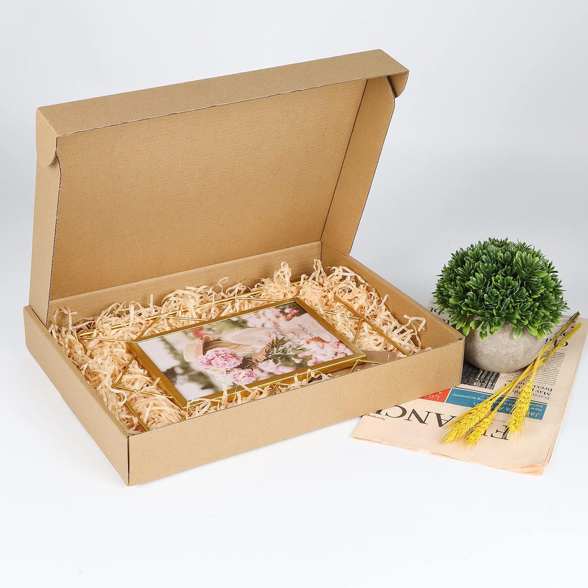 25 Pack 13x10x2 inch Cardboard Shipping Boxes, Brown Mailing Box