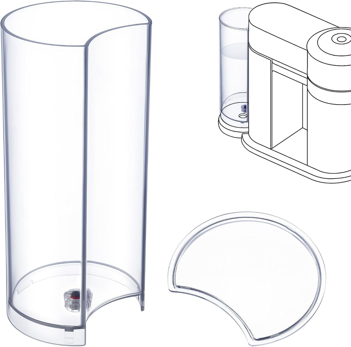 Coffee Machine Water Tank & Lid, Compatible with Nespresso Vertuo Next