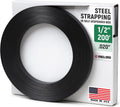 1/2" x 200' Heavy-Duty Steel Strapping in Portable Self-Dispensed Box, 0.020" Thick, 1180 Lbs Break Strength - Pallet