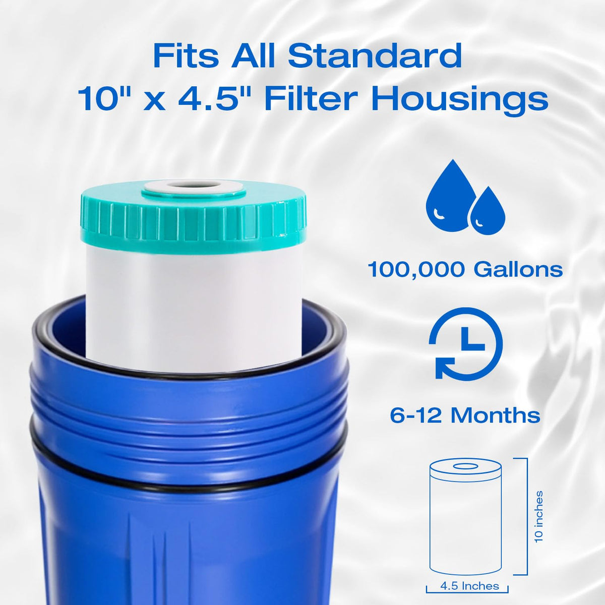 10" x 4.5" Iron Water Filter Cartridge for Well Water