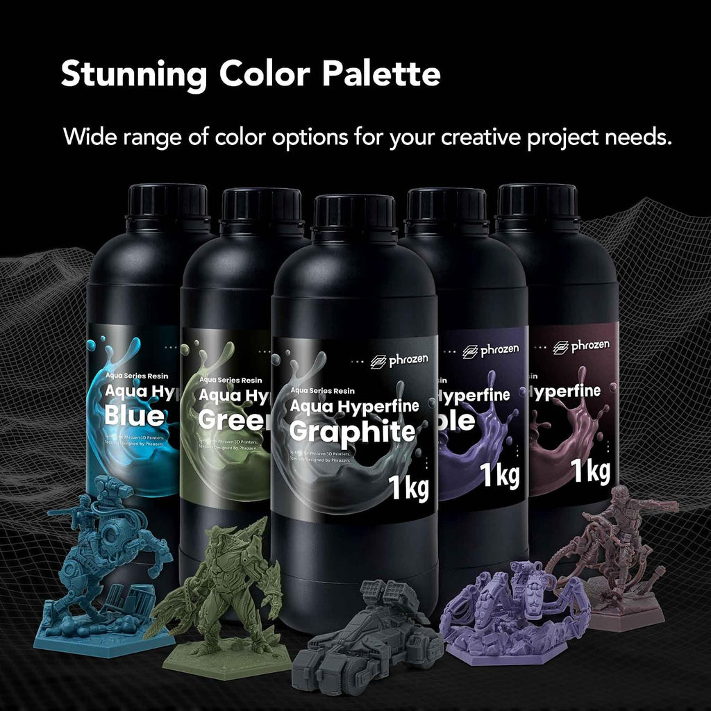 Aqua Hyperfine Photopolymer Resin for 9K, 12K or Higher Resolution 3D Printers, 405nm LCD UV-Curing 3D Printing with