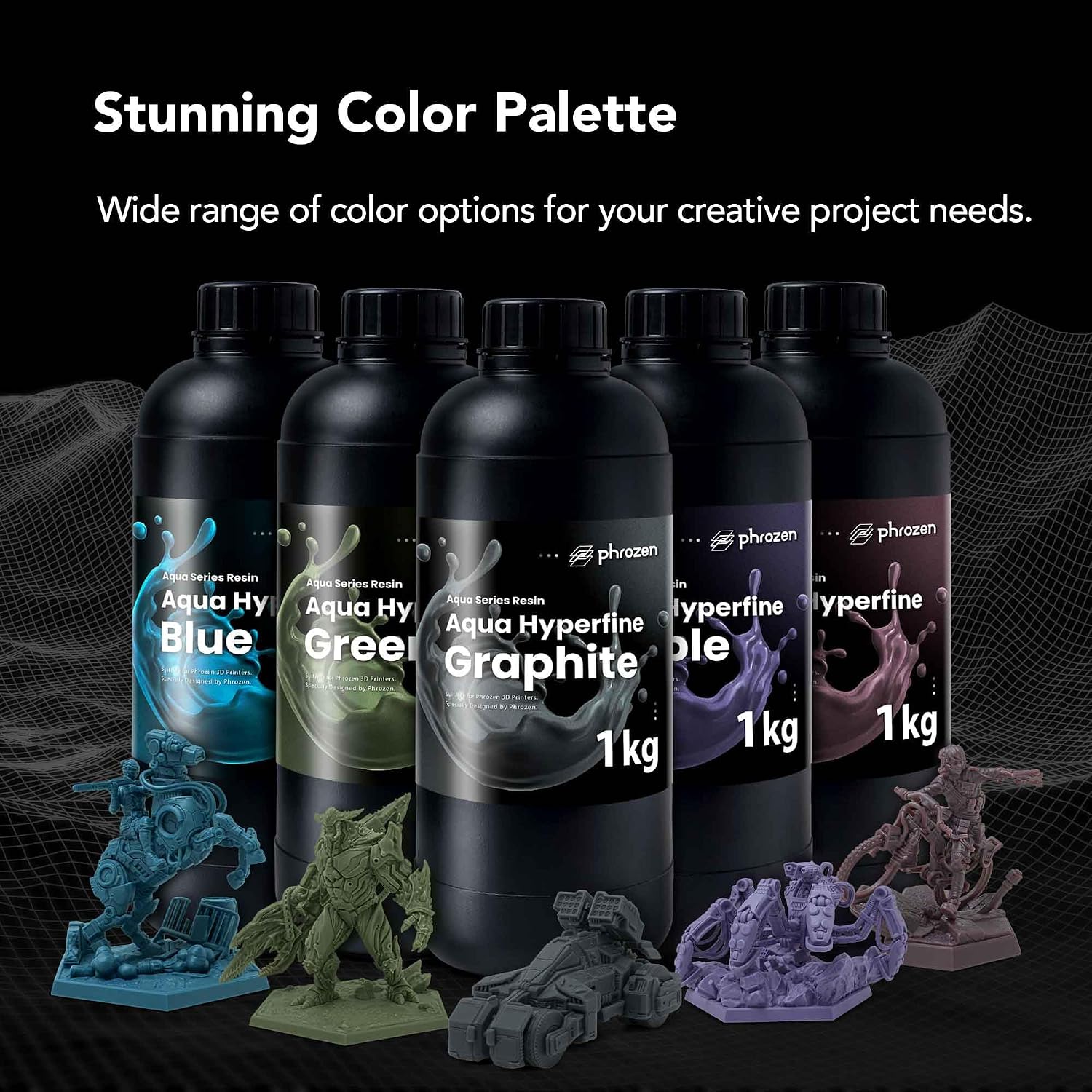 Aqua Hyperfine Photopolymer Resin for 9K, 12K or Higher Resolution 3D Printers, 405nm LCD UV-Curing 3D Printing with