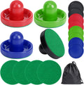 Air Hockey Paddles and Pucks, Air Hockey Pushers with Nylon Storage Bag, Goal Handles Paddles Replacement Accessories