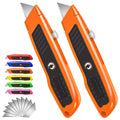 Box Cutter, 2 Pack Utility Knife, Orange Box Cutter Retractable