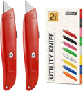2 Pack Utility Knife Box Cutter Retractable PVC Pipe Cutter