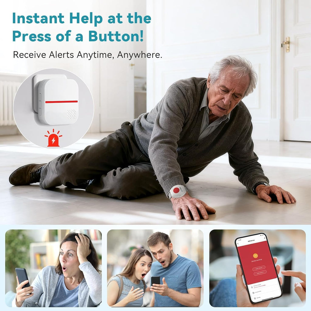 WiFi Caregiver Pager Life Alert Systems for Seniors No Monthly Fee App Control Medical Alert Systems for Seniors