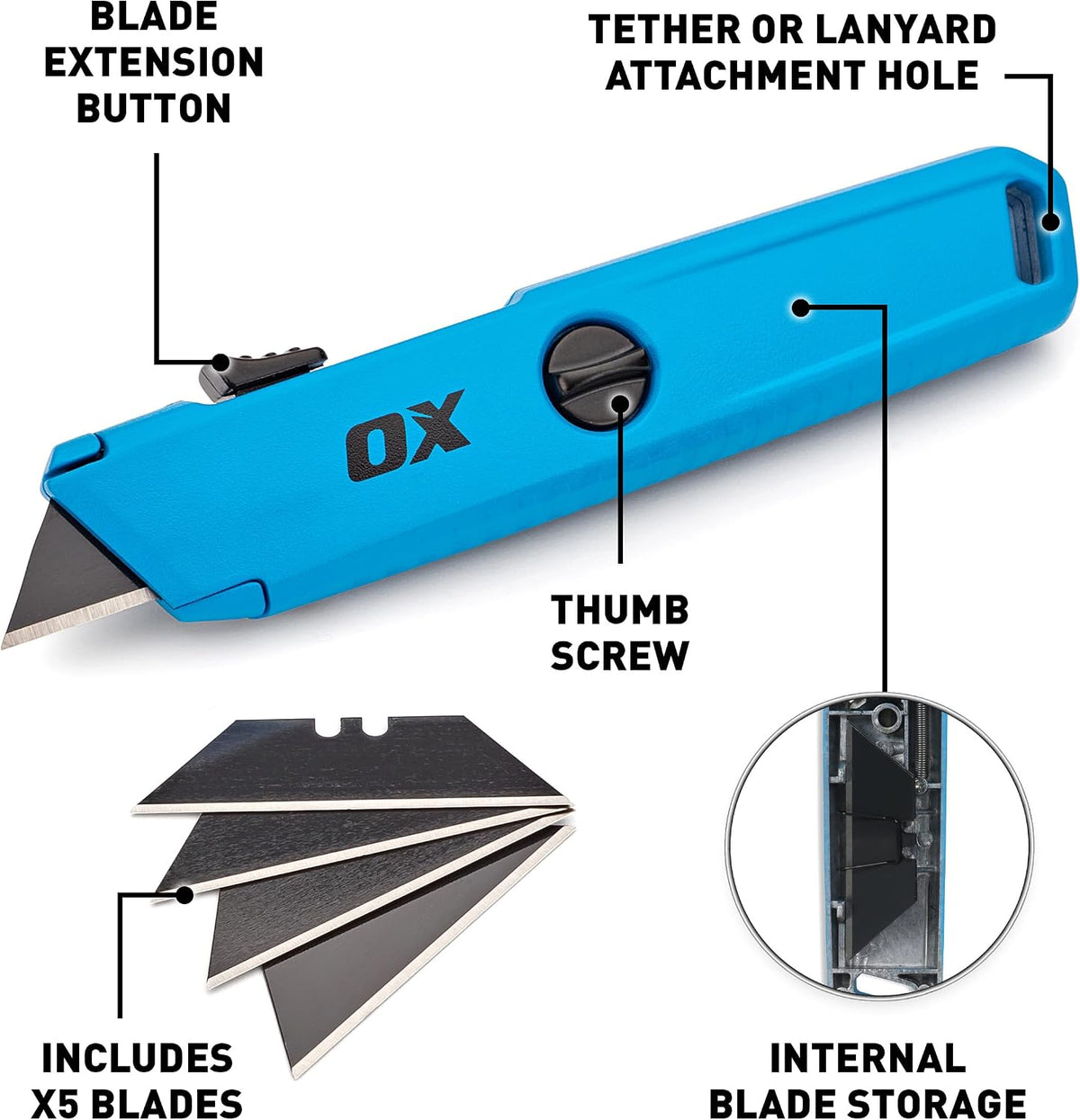 Self Retracting Utility Knife - Auto Retractable Box Cutter Safety Knife