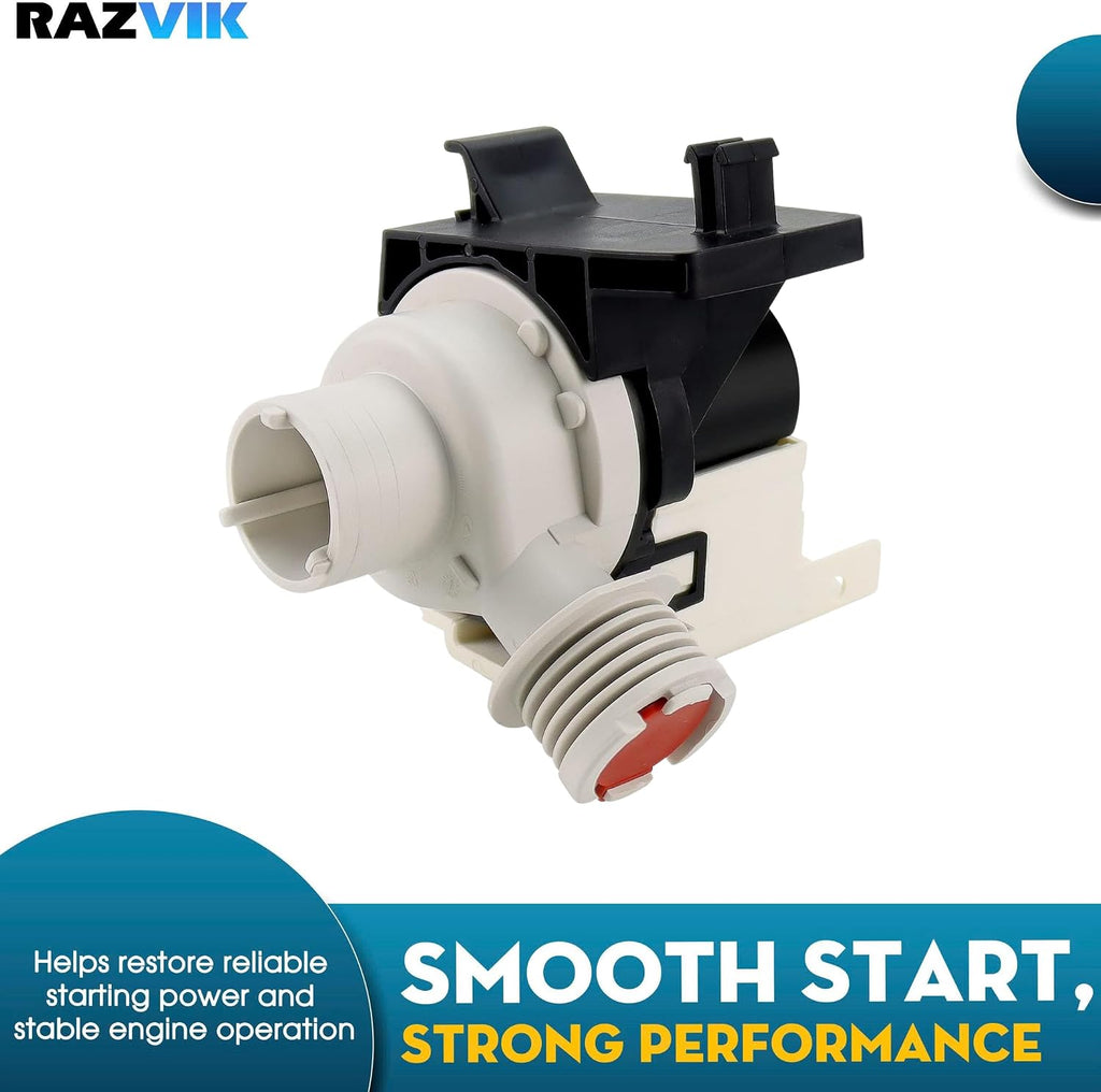 Drain Pump Replacement For Frigidaire FAFS4473LW0 FAFS4474LA0 FAFS4474LN0 FAFS4474LR0 FAFS4474LW0 FAFW3921NW0 FAFW4011LB0 FAFW4011LW0 FAFW4221LB0 FAFW4221LW0 LAFW6000LW0 LAFW7000LW0 Washing Machine