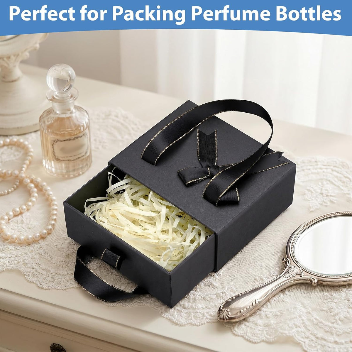 4.7x3.9x2 Inch Mini Empty Drawer Small Gift Boxes with Bow Ribbon