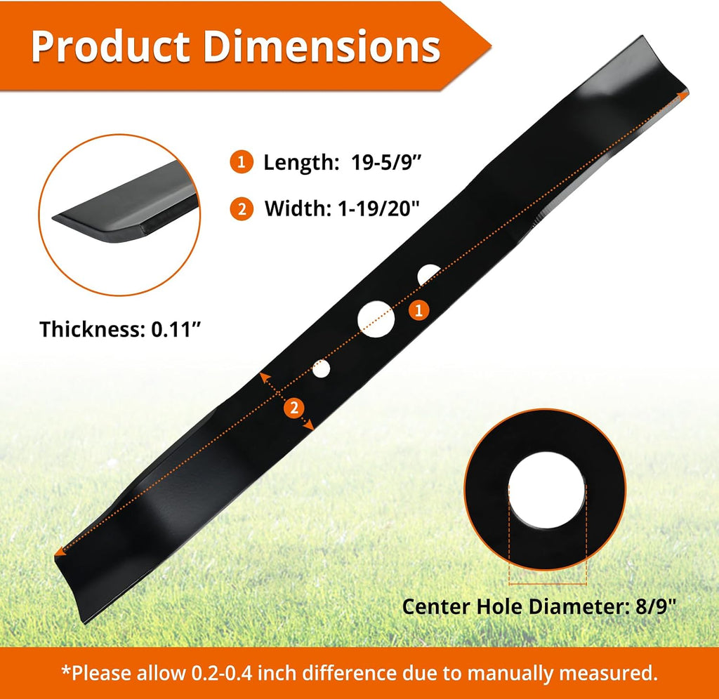 25022 Lawn Mower Blade Compatible with Greenwork 20" 21" Corded Mowers - 25112, 25222, 33313250, 29172, 29423