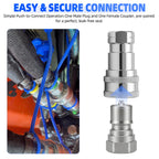Cplbrb 1/4" Hydraulic Quick Connect Couplers Set Ag ISO 7241-B w/Dust Cap