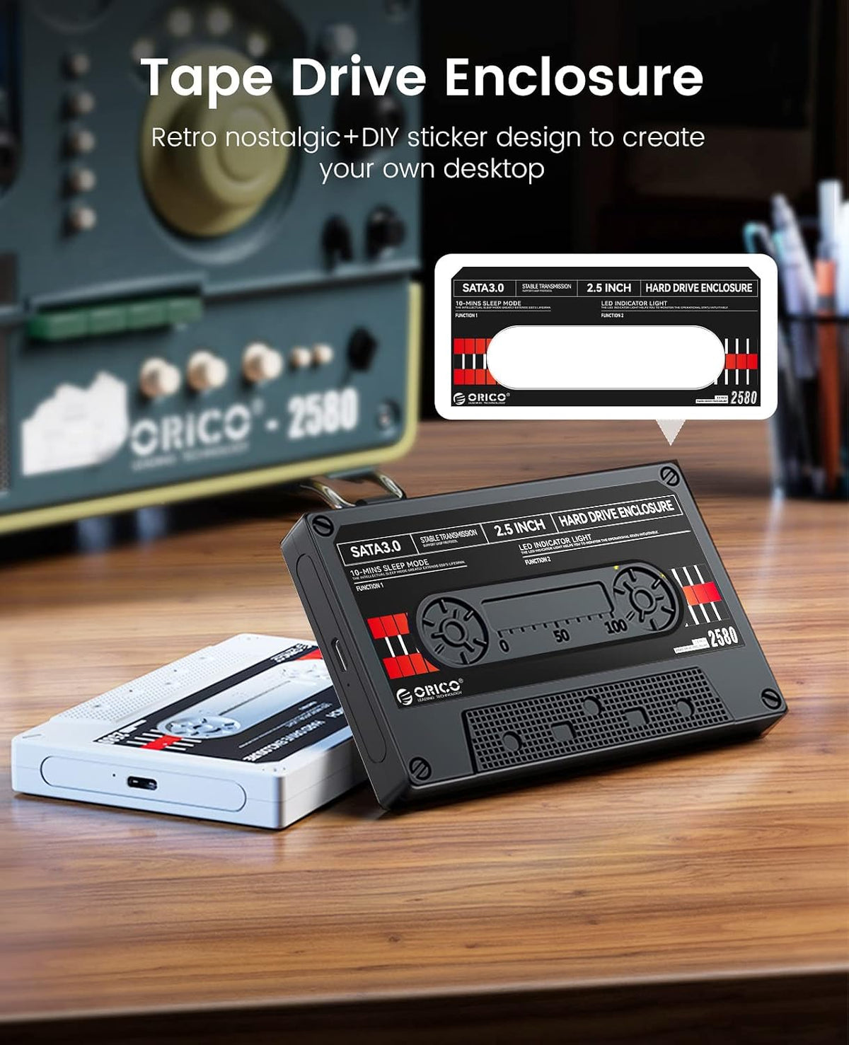 2.5 Hard Drive Enclosure USB C to SATA III for 2.5inch SSD HDD 9.5mm 7mm External Hard Drive Case Max 6TB Compatible