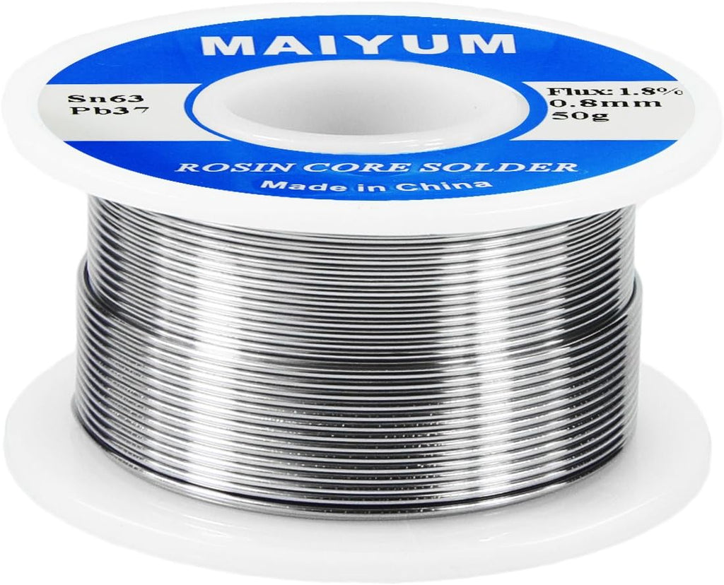 MAIYUM 63-37 Rosin Core Solder Wire 0.8mm 50g Tin Lead Electrical Soldering