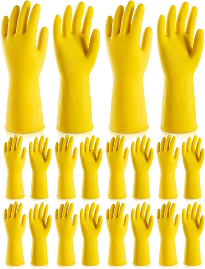 Heavy Duty Rubber Cleaning Gloves, Reusable Dishwashing Gloves for Kitchen, Gardening, Pet Care - 20 Mil Extra Thick