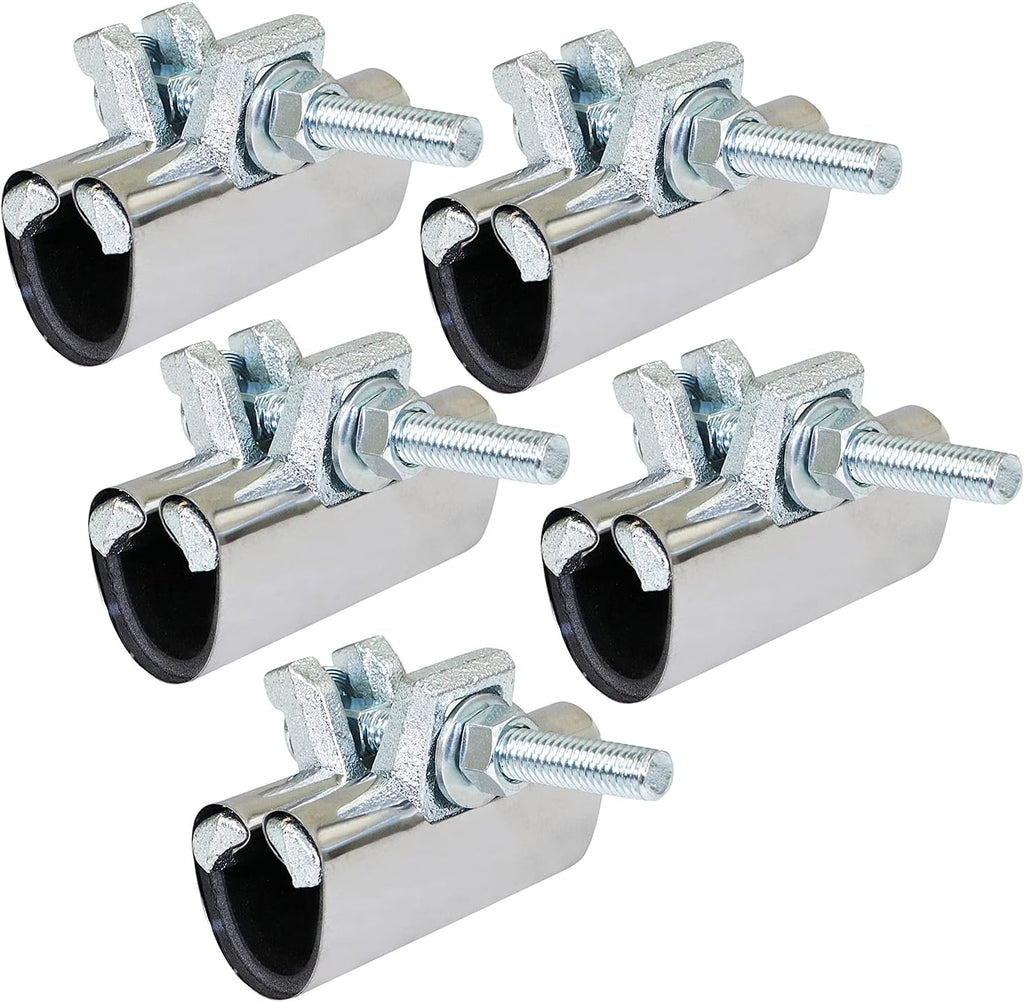 Highcraft Pipe Repair Clamp 1/2, IPS Single Bolt, 3” Long, Stainless Steel (5 Pack)