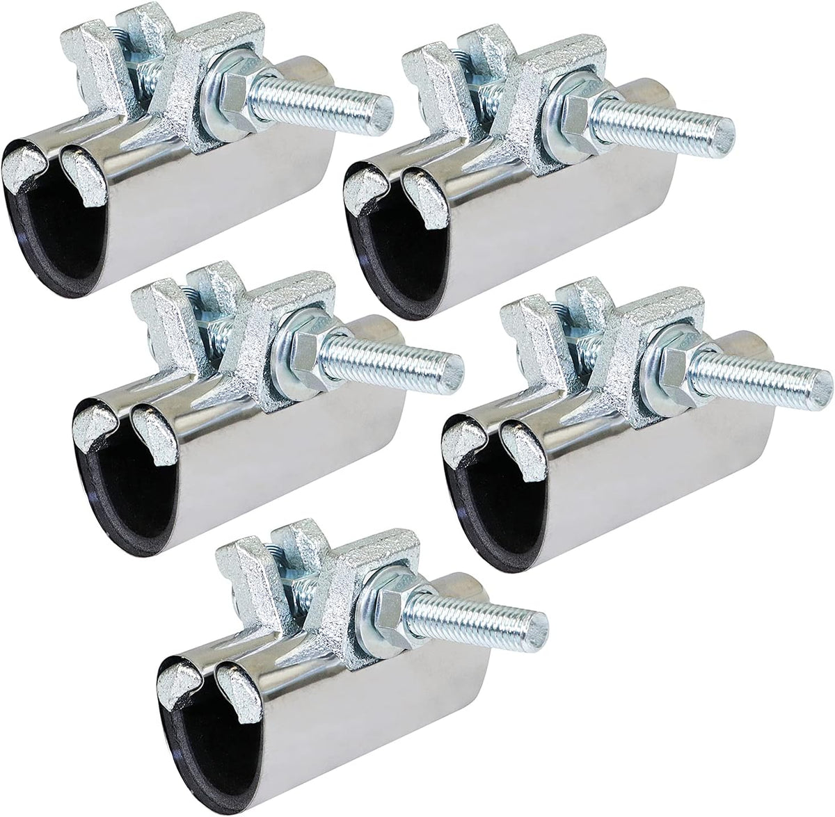 Highcraft Pipe Repair Clamp 3/4'', IPS Single Bolt, 3” Long, Stainless Steel (5 Pack)