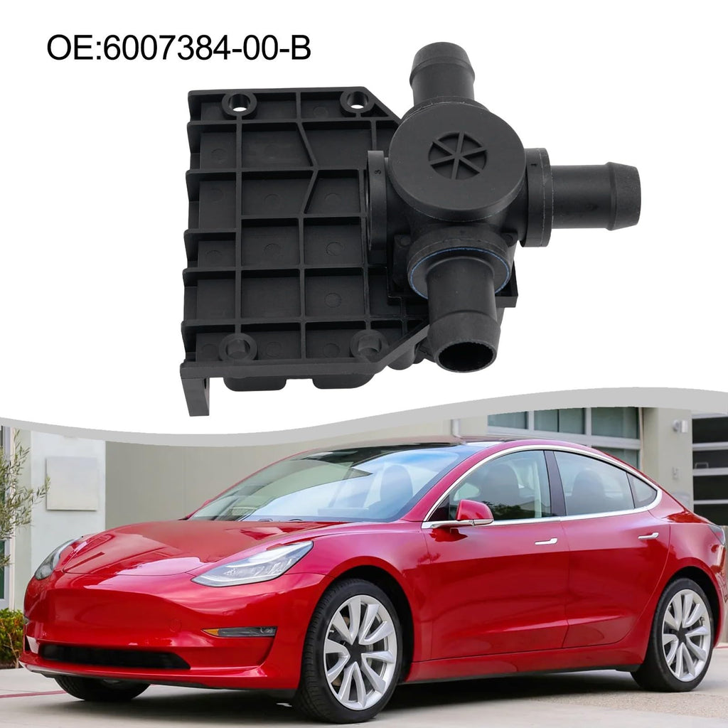 Three-Way Coolant Control Valve ABS Replacement for Tesla Model S and Model X OEM 6007384-00-B Black Engine Compartment Installation
